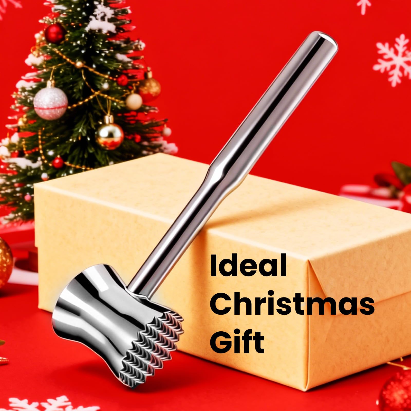 Aihomo tenderizer in use on chicken for uniform flattening.