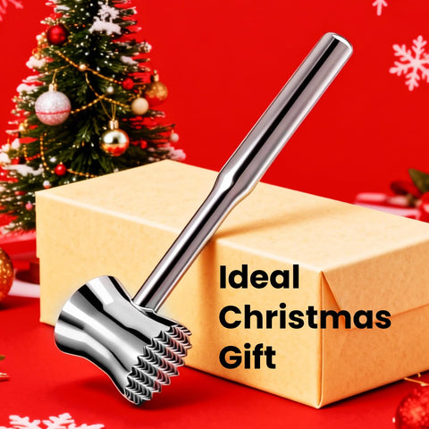 Aihomo tenderizer in use on chicken for uniform flattening.