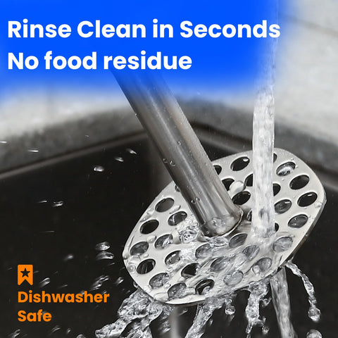 Aihomo in-use, showing lump-free texture when mashing.