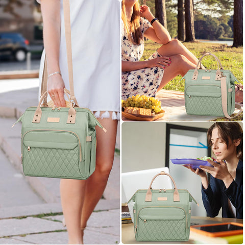 AIJIEKE lunch bag with removable shoulder strap for versatile carrying.