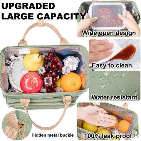 AIJIEKE lunch bag side pocket for cups and tissues for easy access.