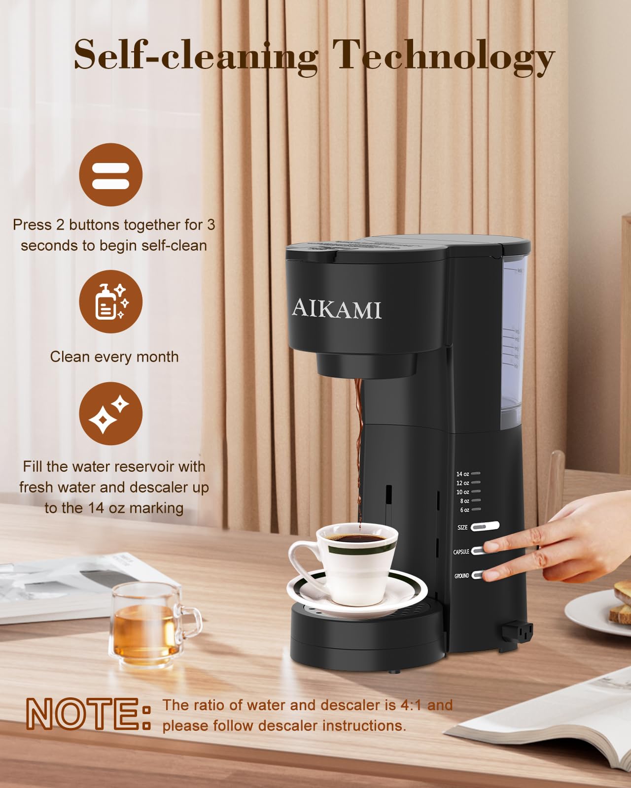 AIKAMI milk frother produces silky foam for cafe-style drinks