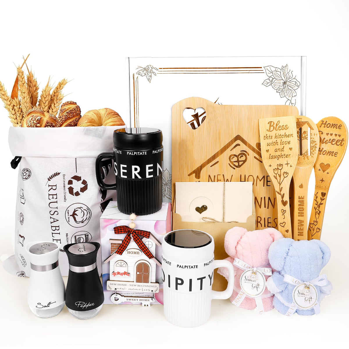 AIKAMI 14-piece New Home Gift Set with serving board for stylish entertaining