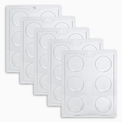 AIKEFOO round cookie mold 5-pack with 6 cavities for easy cookies.