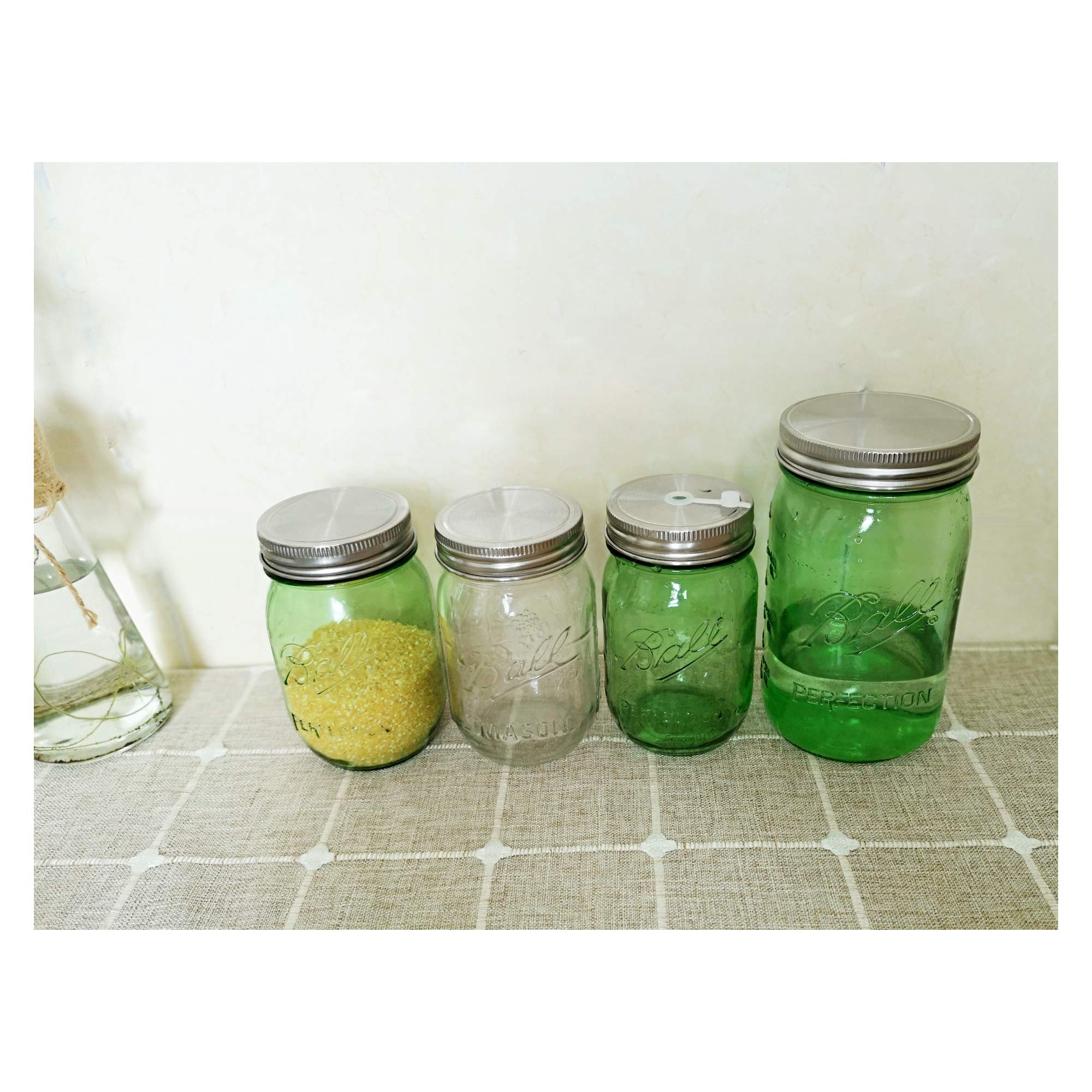 Aikeve reusable lids for storing dry foods, pickles, and biscuits.