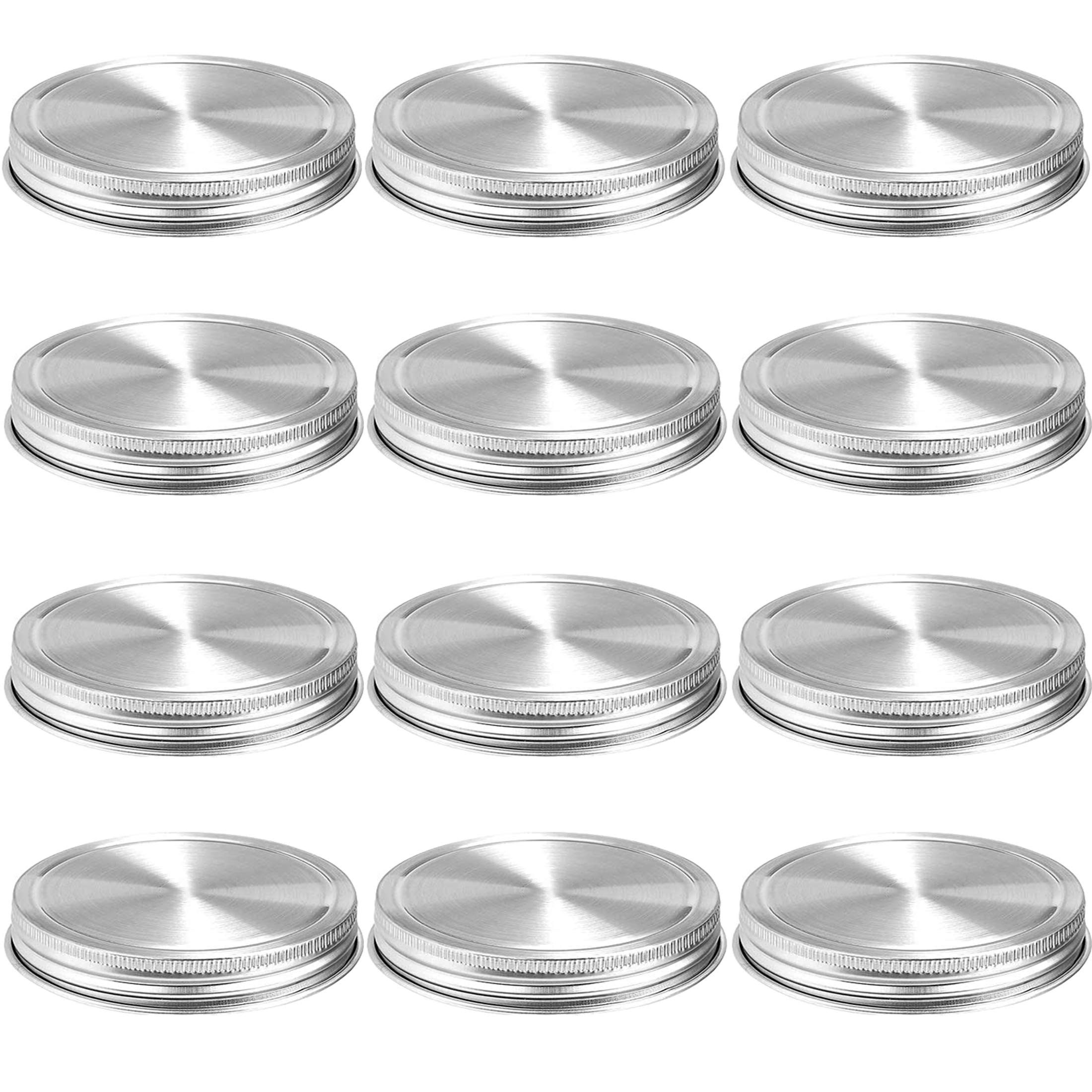 Aikeve wide-mouth stainless steel lid with polished surface for durable reuse.
