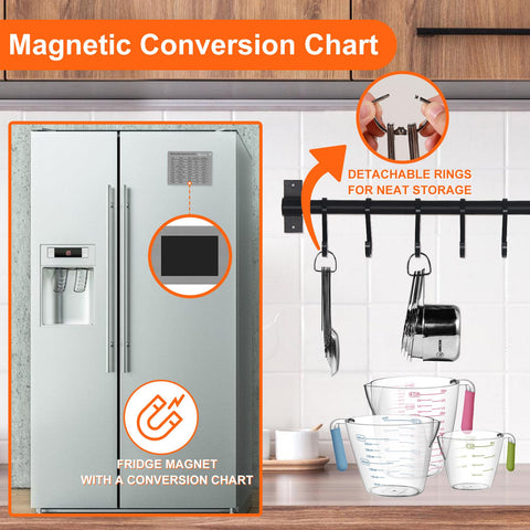 AIKEXIN engraved measuring spoons and cups for precise readings.