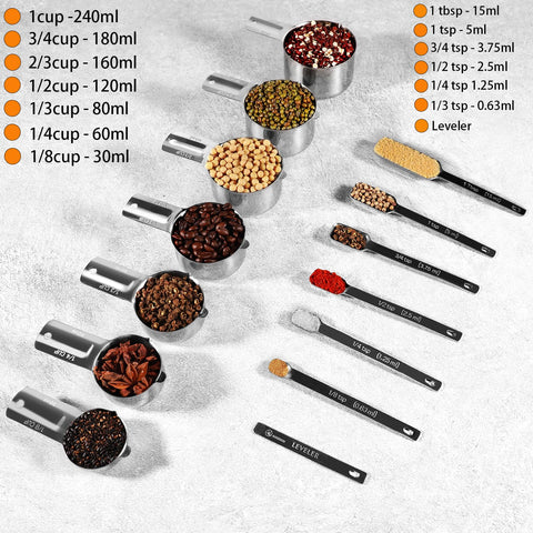 AIKEXIN includes a leveler and conversion chart for easy recipe adjustments.
