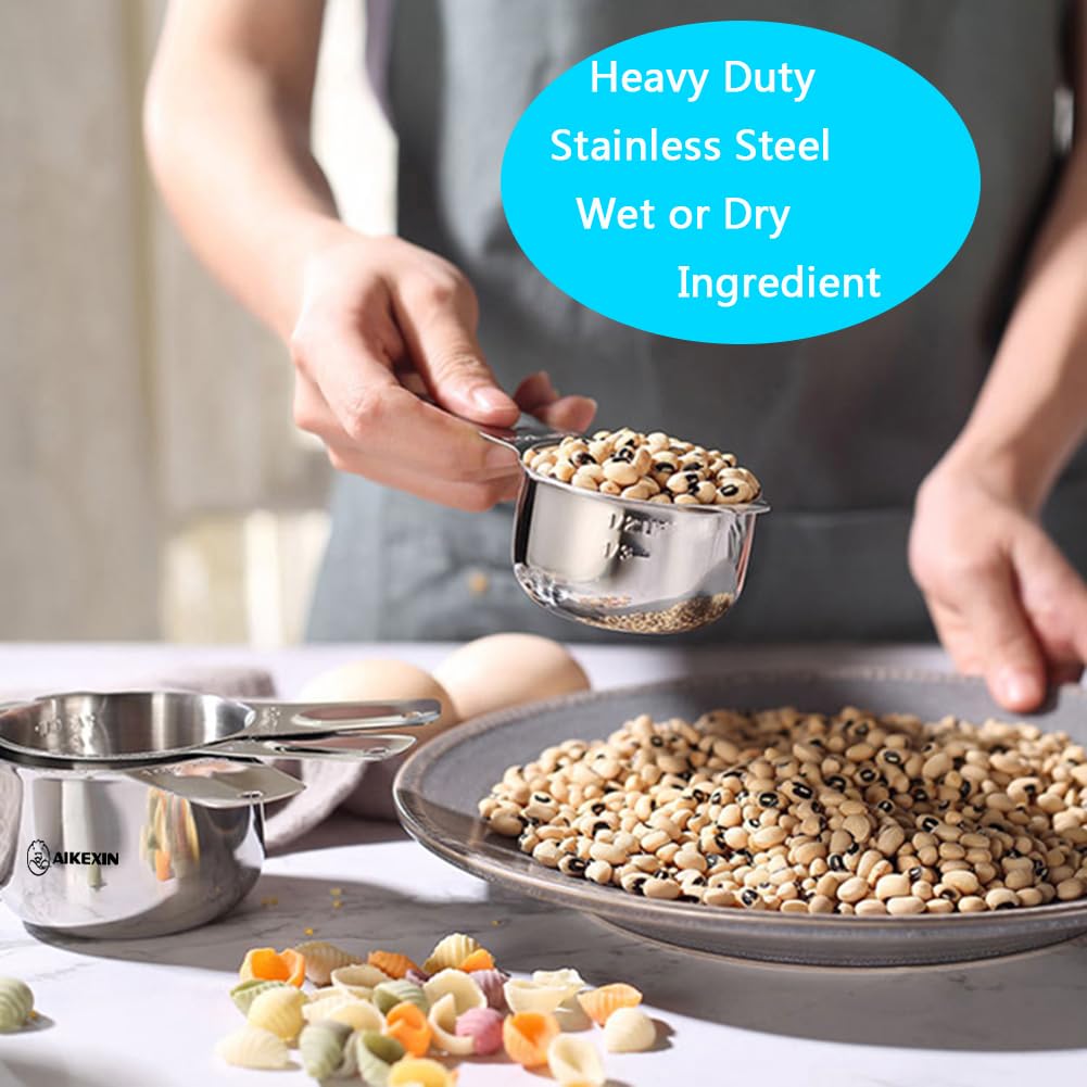 AIKEXIN stainless steel measuring cups for precise dry ingredients