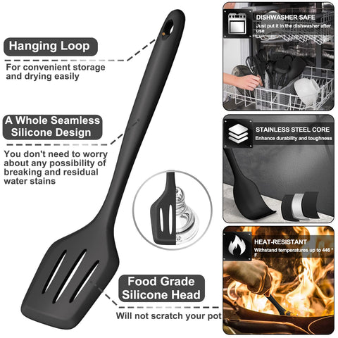 AIKKIL heat-resistant utensils up to 446°F for high-heat cooking