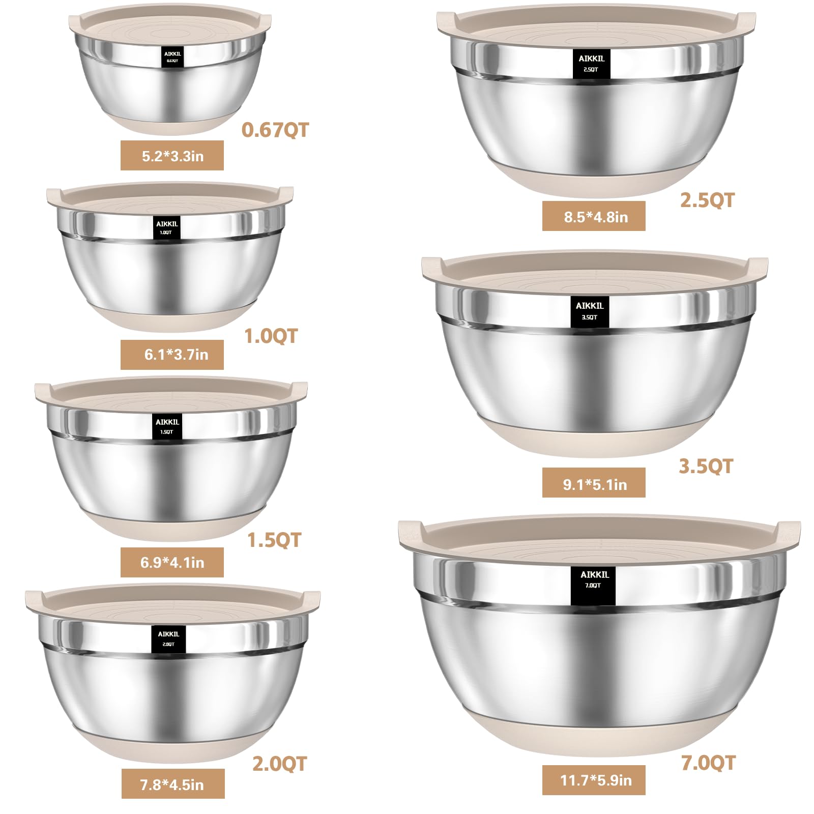 AIKKIL nesting bowls save space on your kitchen counter