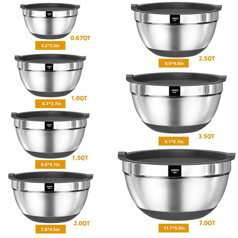 AIKKIL stainless steel bowls with non-slip bottoms prevent slips during prep