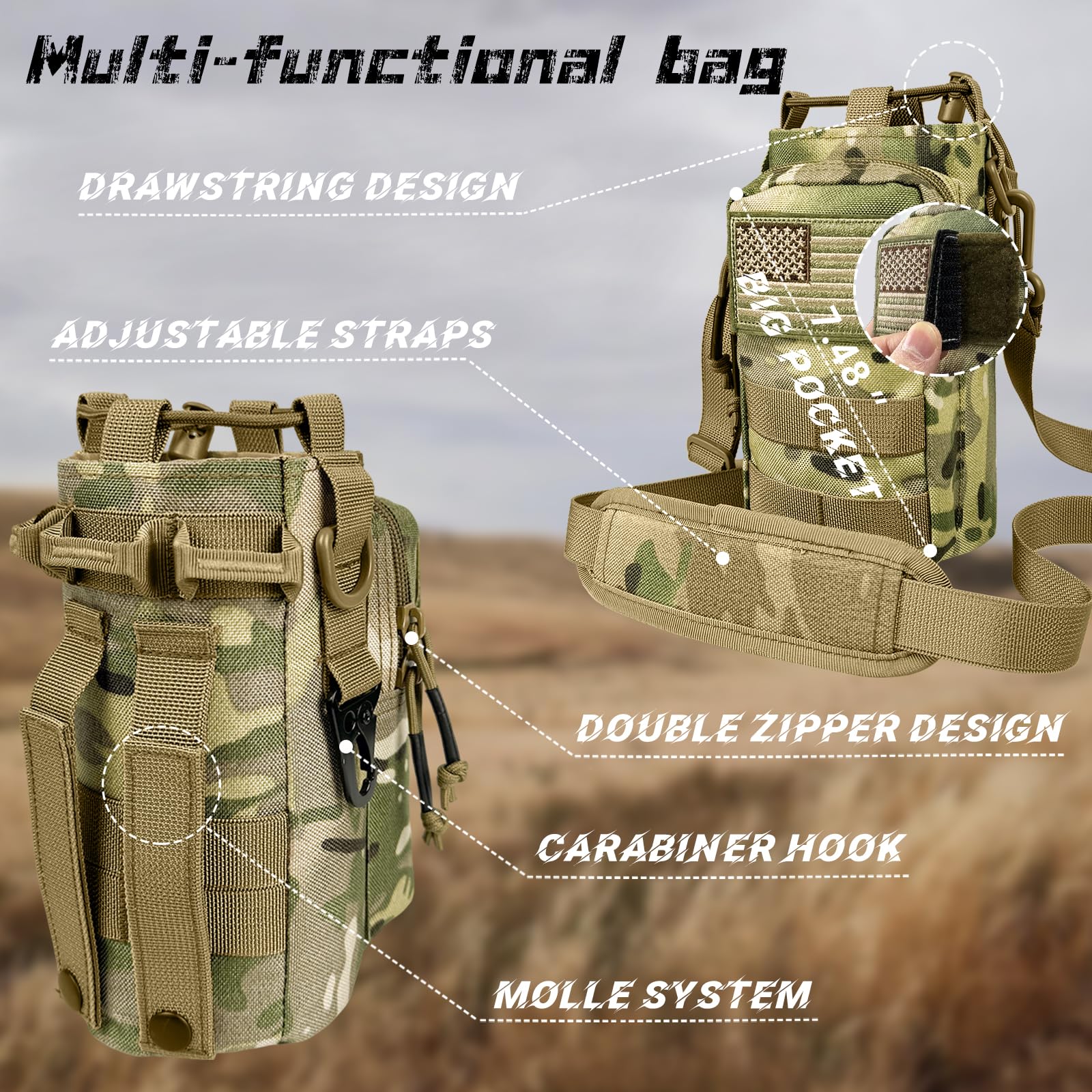 AIKOTOO insulated stainless steel bottle keeps drinks cold for hours.