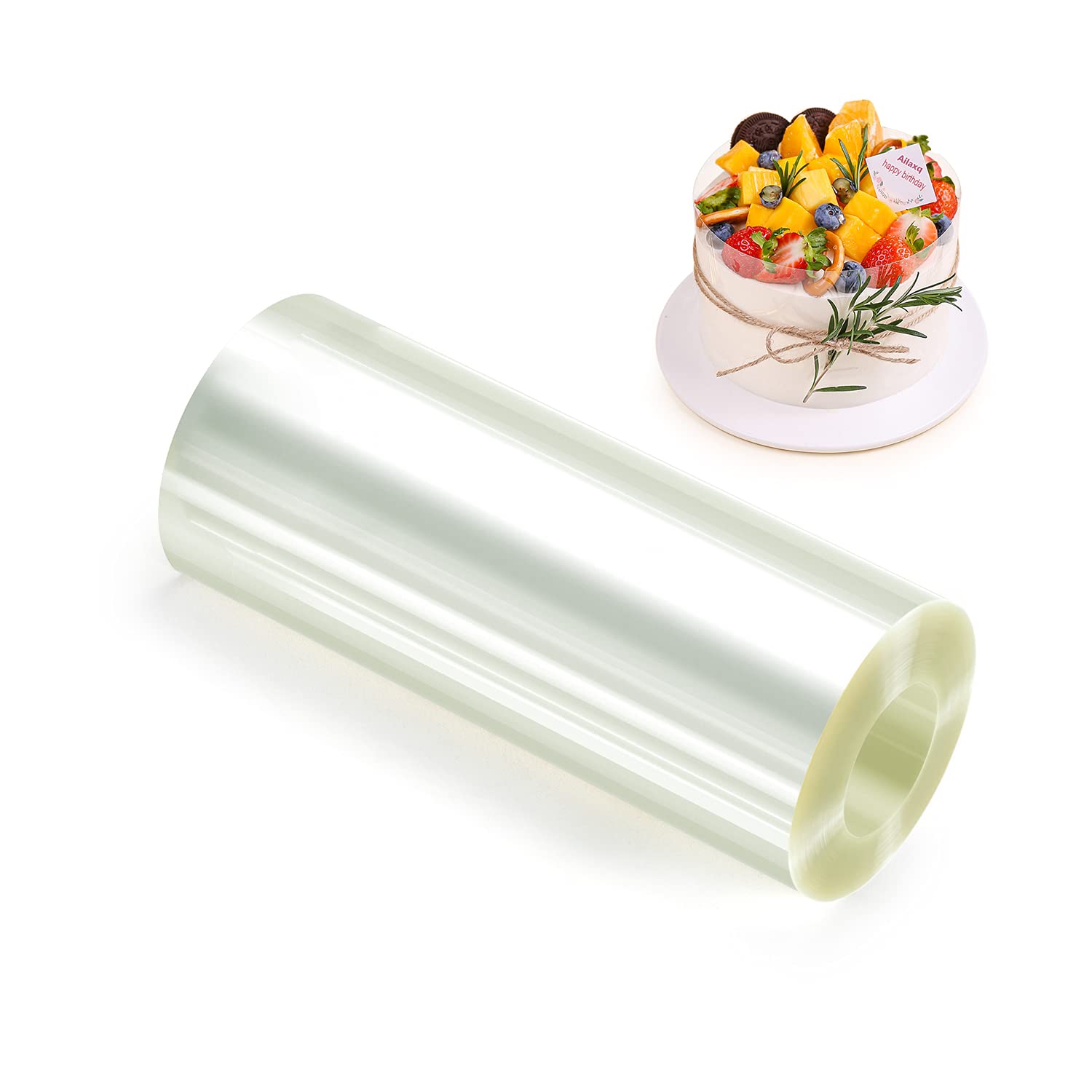 Ailaxq cake collars 4x600inch acetate roll for crisp edge decorating and easy release.
