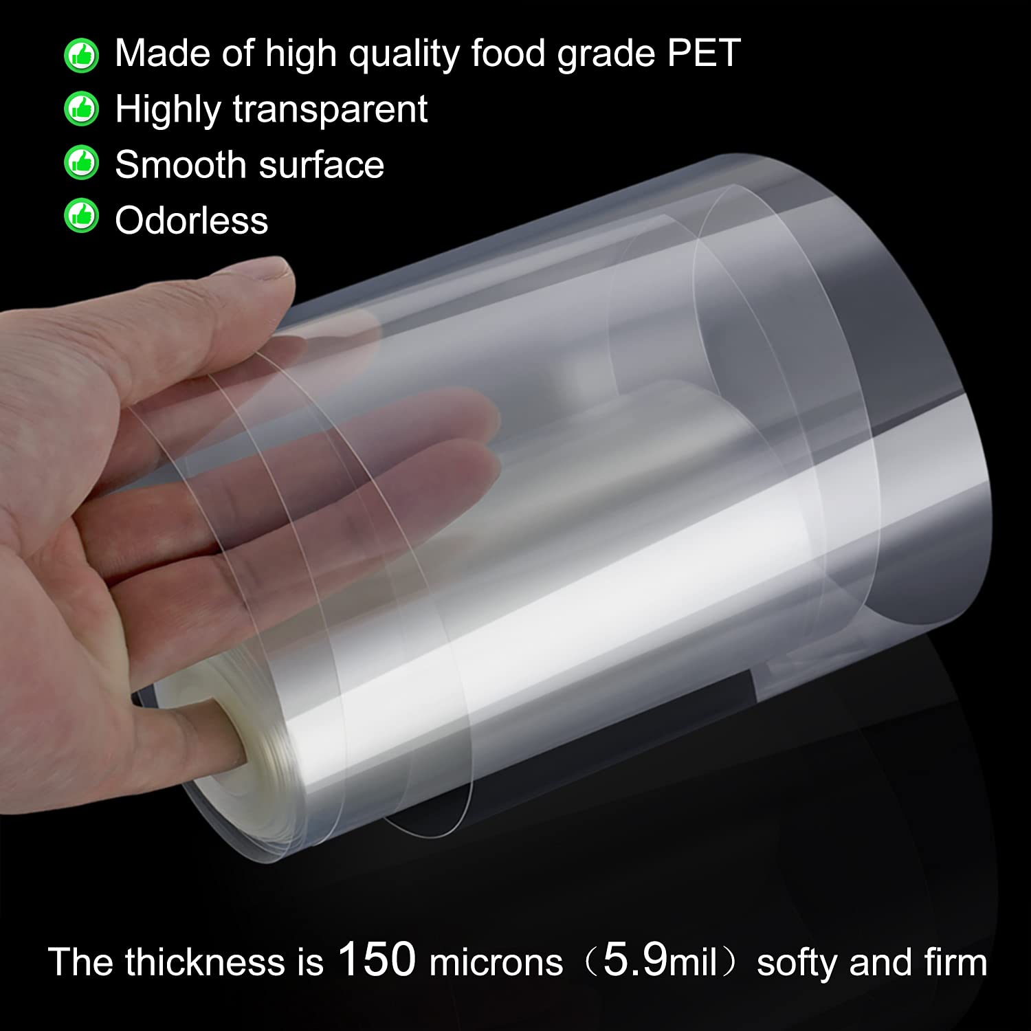 Ailaxq cake collars 4x600inch, extended-size acetate roll for large cakes.