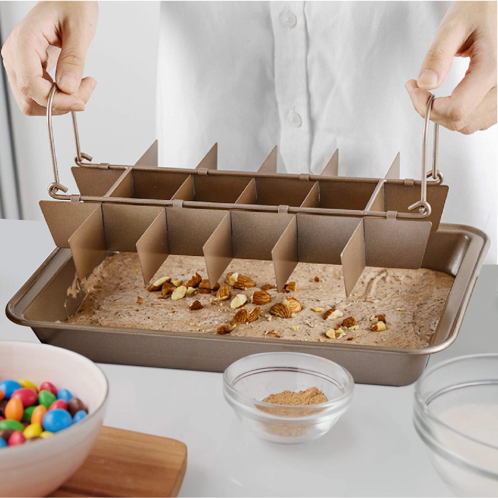 Ailelan brownie pan edges ensure even heat and crisp corners