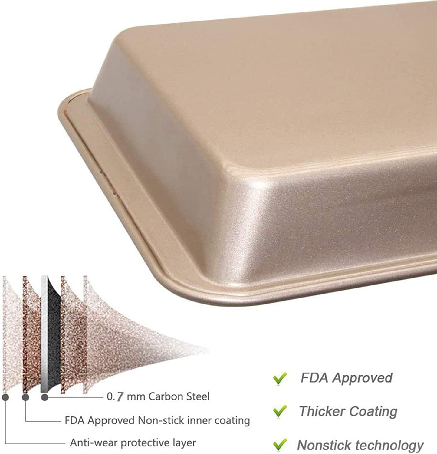 Ailelan brownie pan made from food-grade high-carbon steel for durable baking
