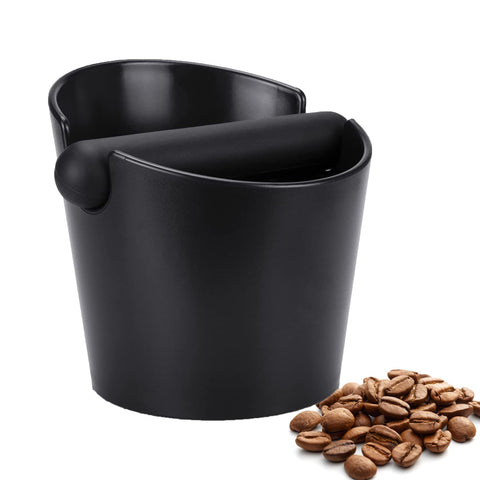 Ailelan coffee knock box with a round base for compact under-machine storage and quick waste disposal.