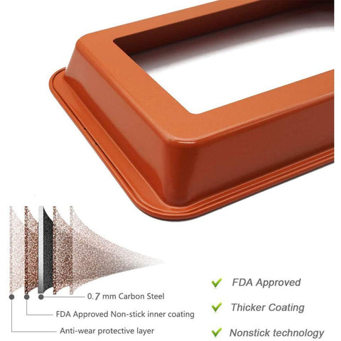 Ailelan slice-solution brownie pan enables pre-sliced portions during baking.
