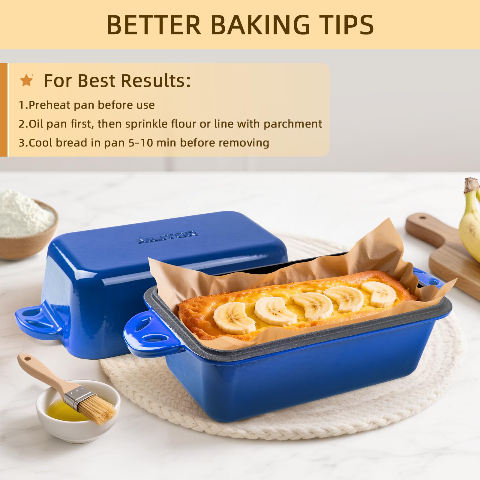 AILITOR pan preheated to bake evenly and reduce sticking.