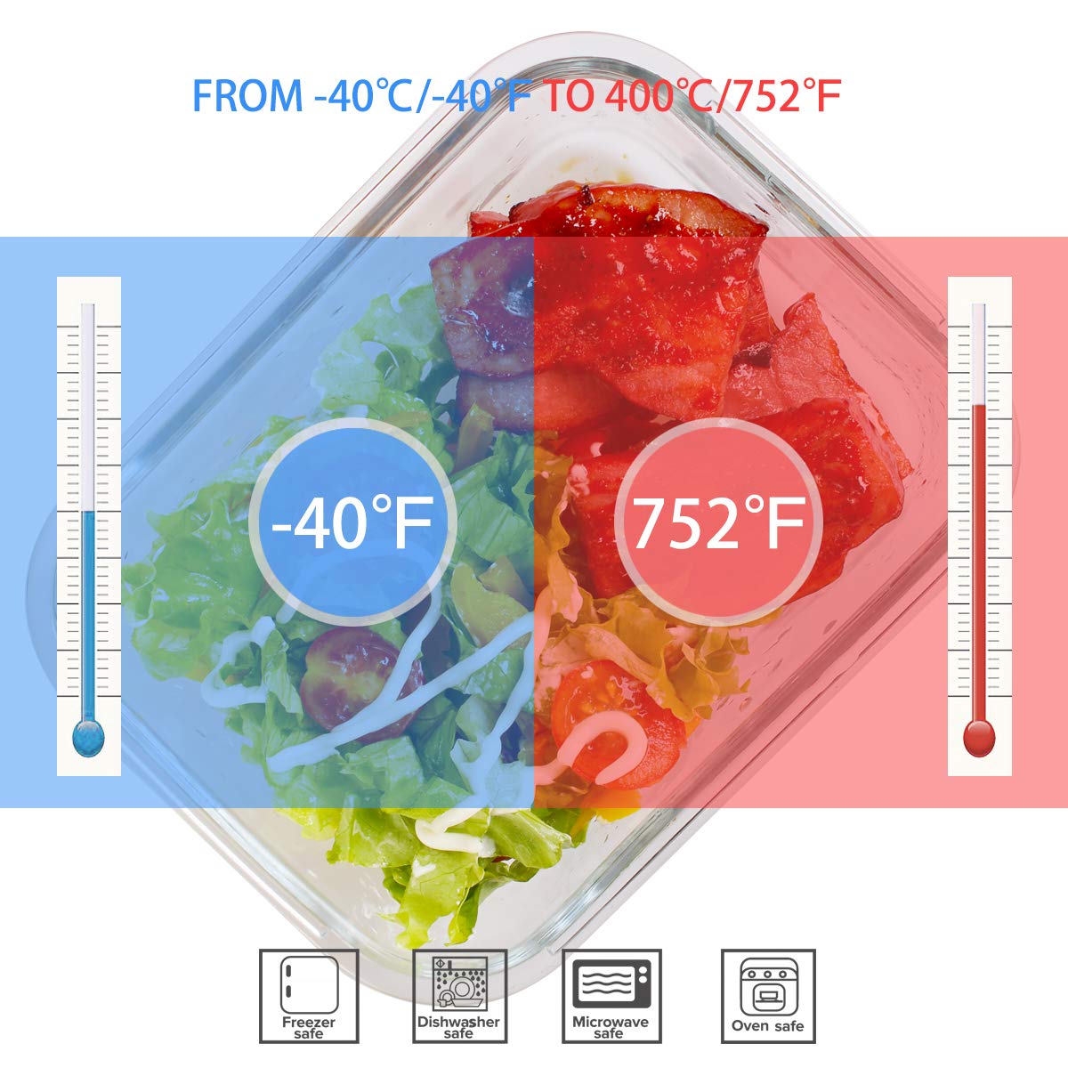 AILTEC glass rectangle small 12oz for sauces and snacks