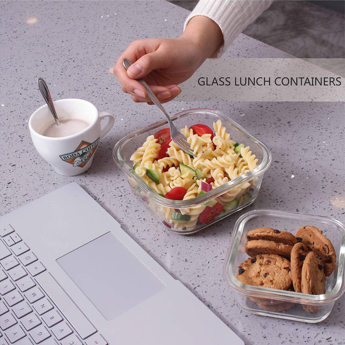 AILTEC glass square medium 17oz perfect for kids' lunches