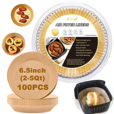 Ailun air fryer liner on a tray keeps frying clean and quick cleanup.