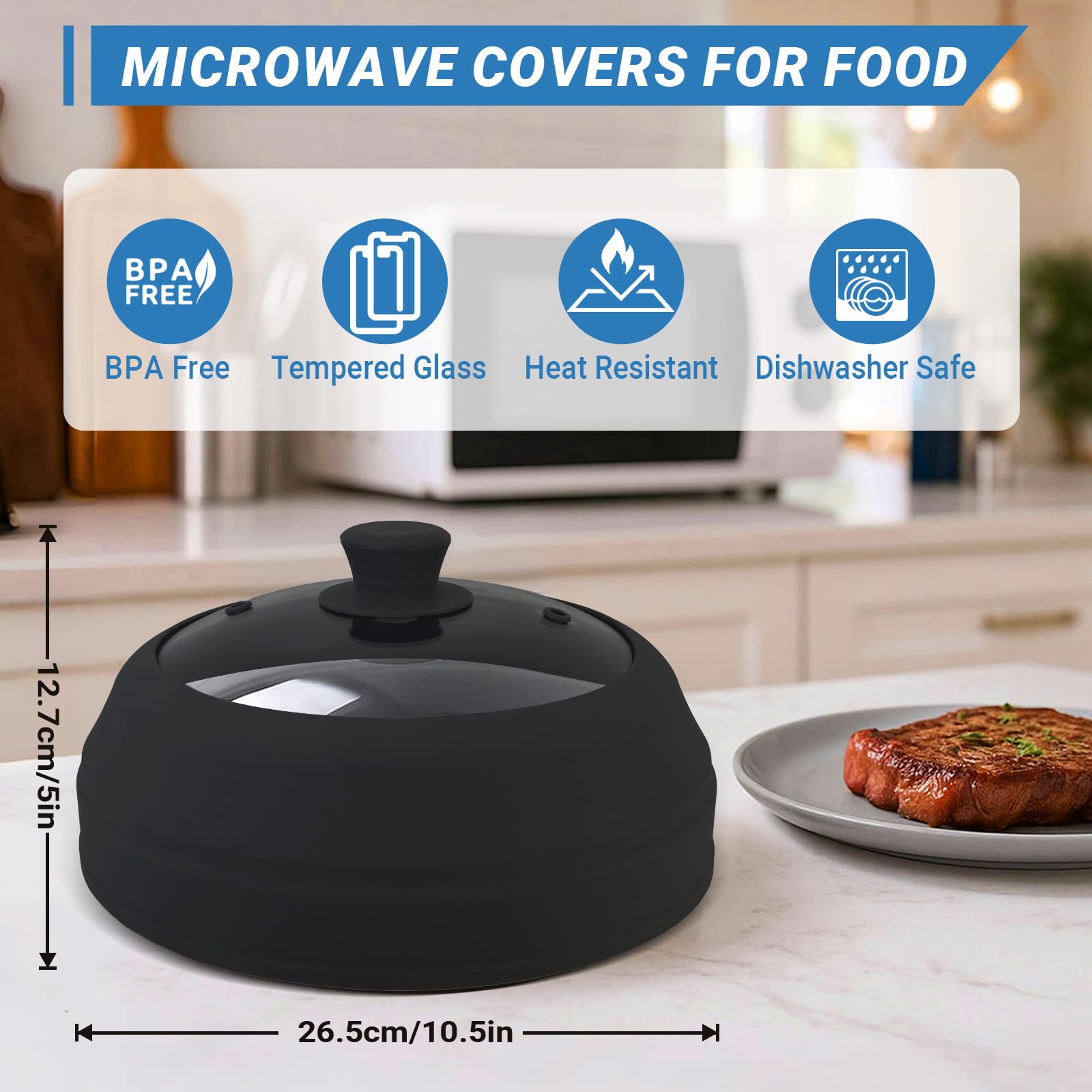 Aimatifi anti-scald silicone handle keeps your fingers safe during lid removal.