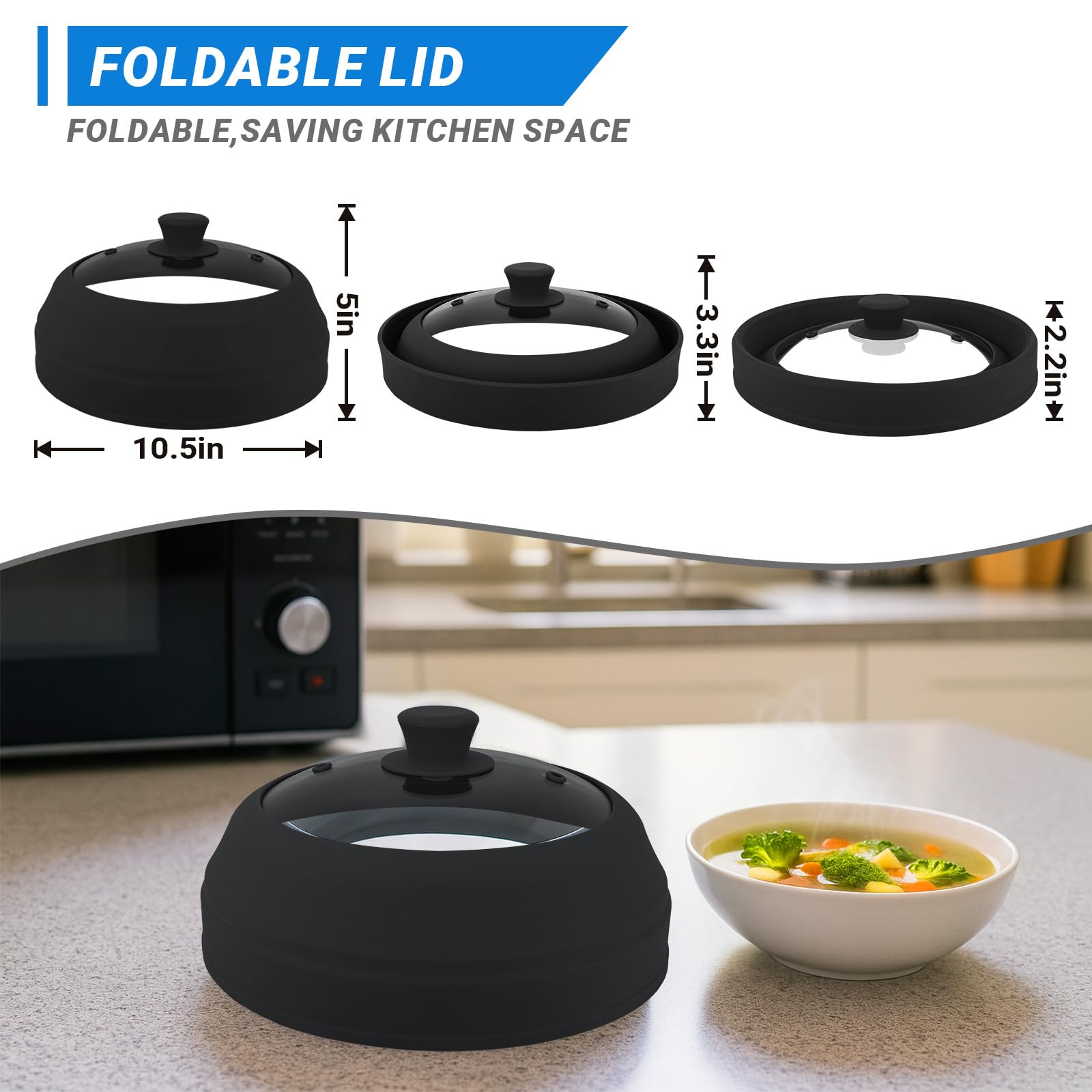 Aimatifi tempered glass see-through lid lets you monitor food easily.