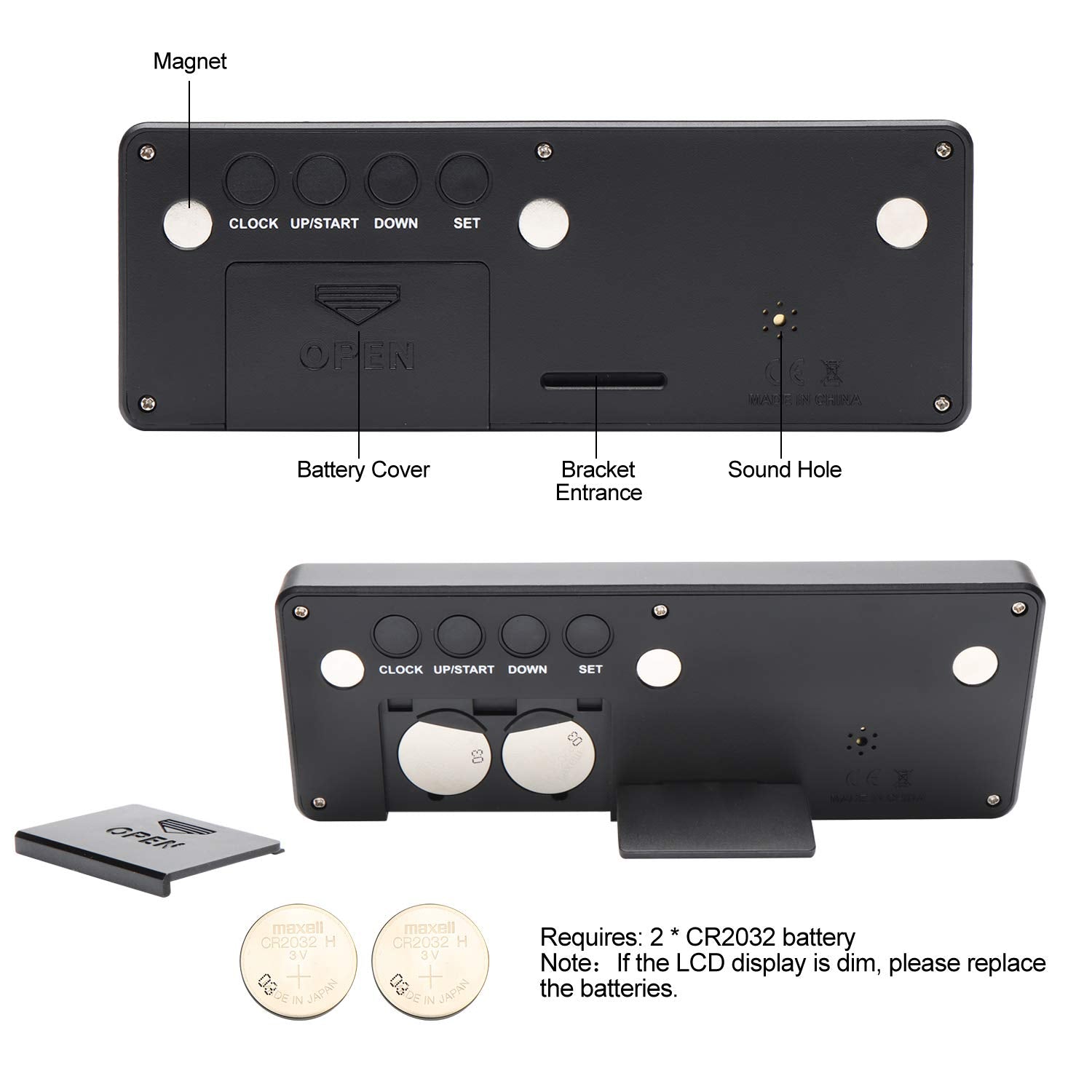 AIMILAR AY4053 black desk setup demonstrates versatile countdown timing.
