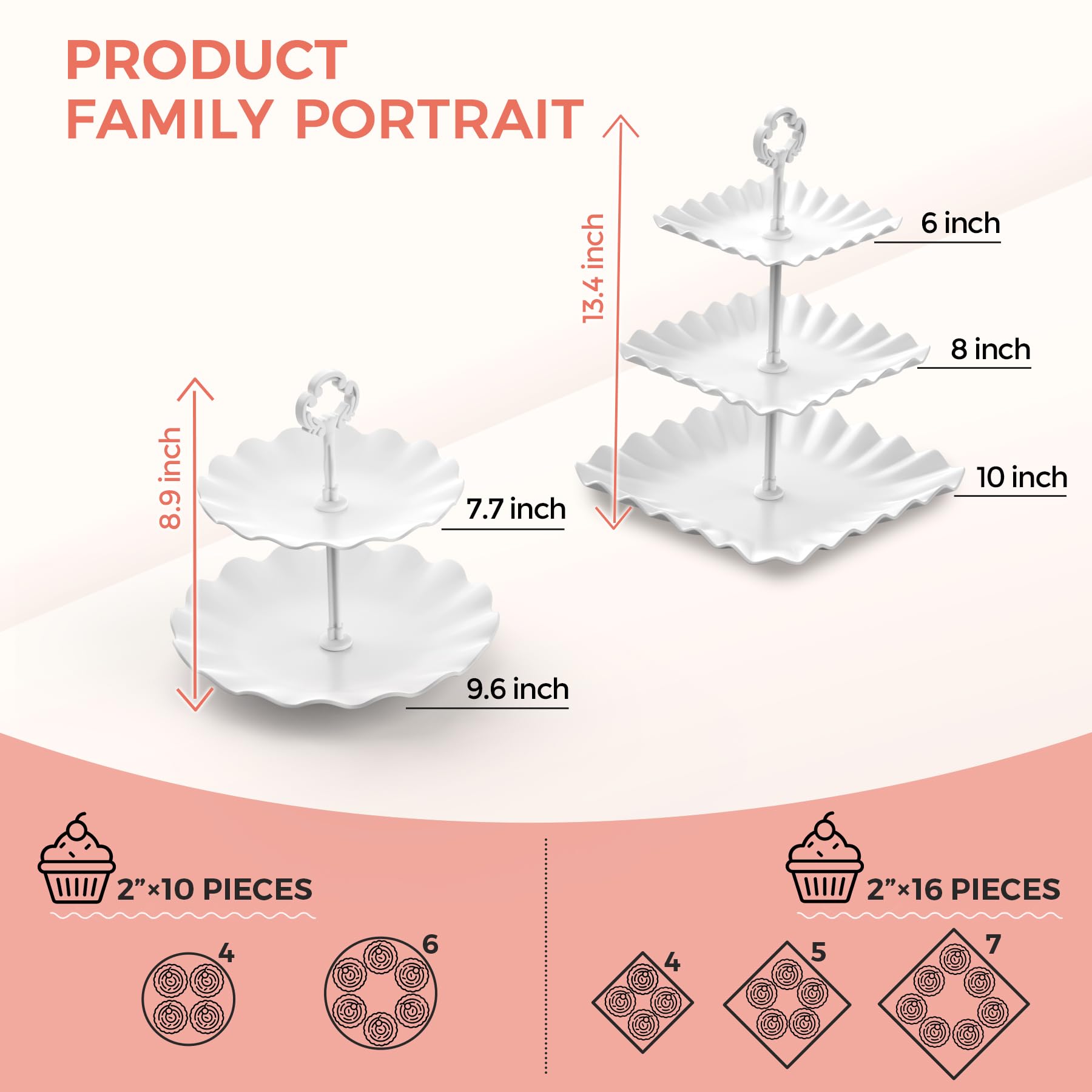 AIMSEAL Cupcake Stand 2-tier round stand ideal for cupcake towers.
