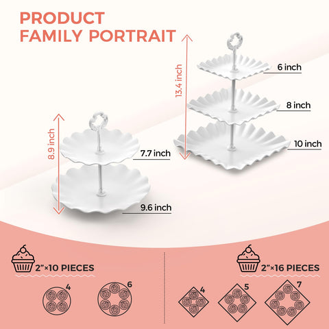 AIMSEAL Cupcake Stand 2-tier round stand ideal for cupcake towers.