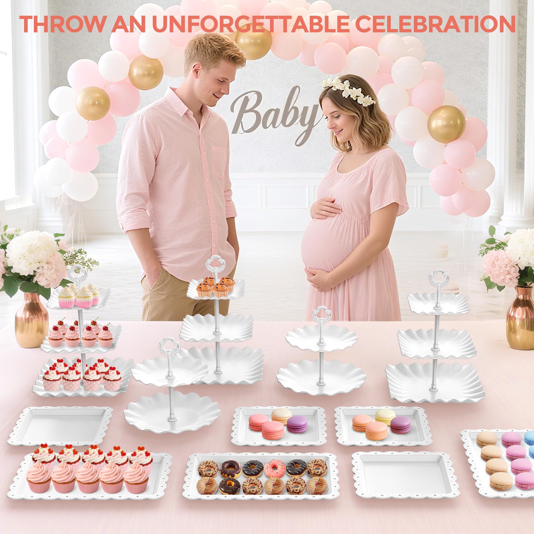 AIMSEAL Square trays finish the dessert table with a coordinated look.