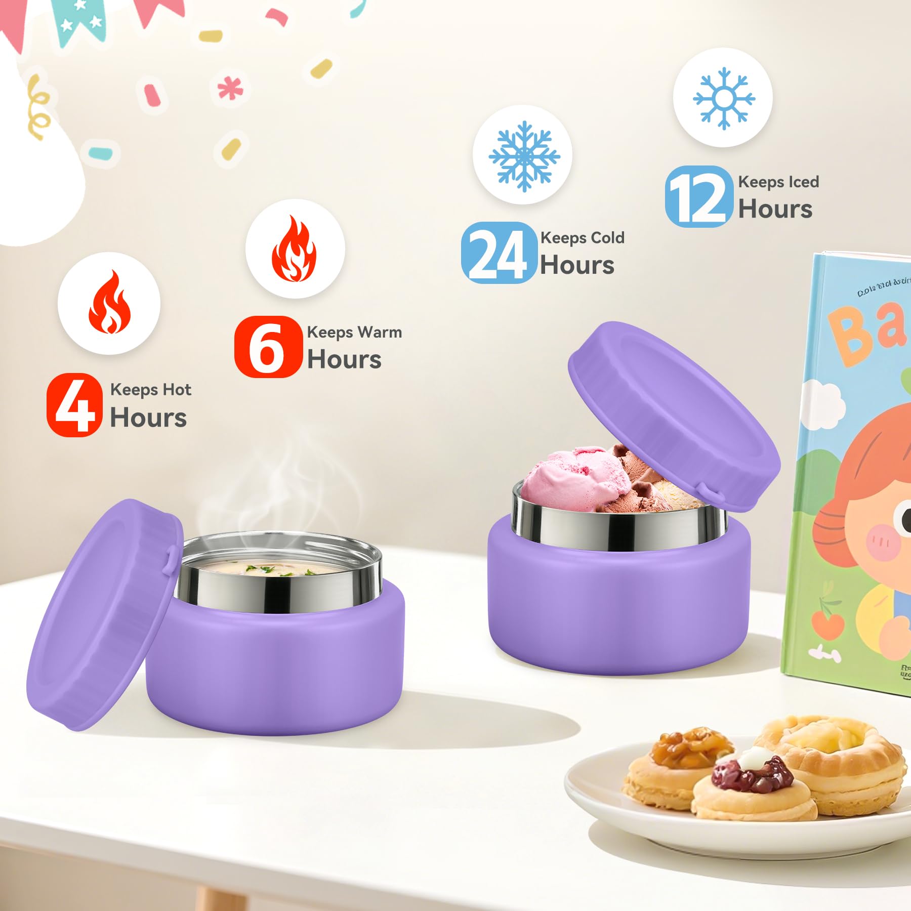 Aimsnk 9oz hot food jar keeps meals warm during commute
