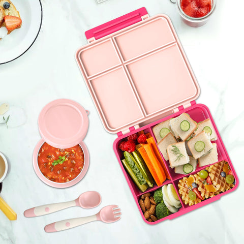Aimsnk microwave and dishwasher-safe lunch box in pink for easy cleaning.