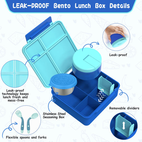 Aimsnk blue insulated lunch bag with handle for easy daily carrying