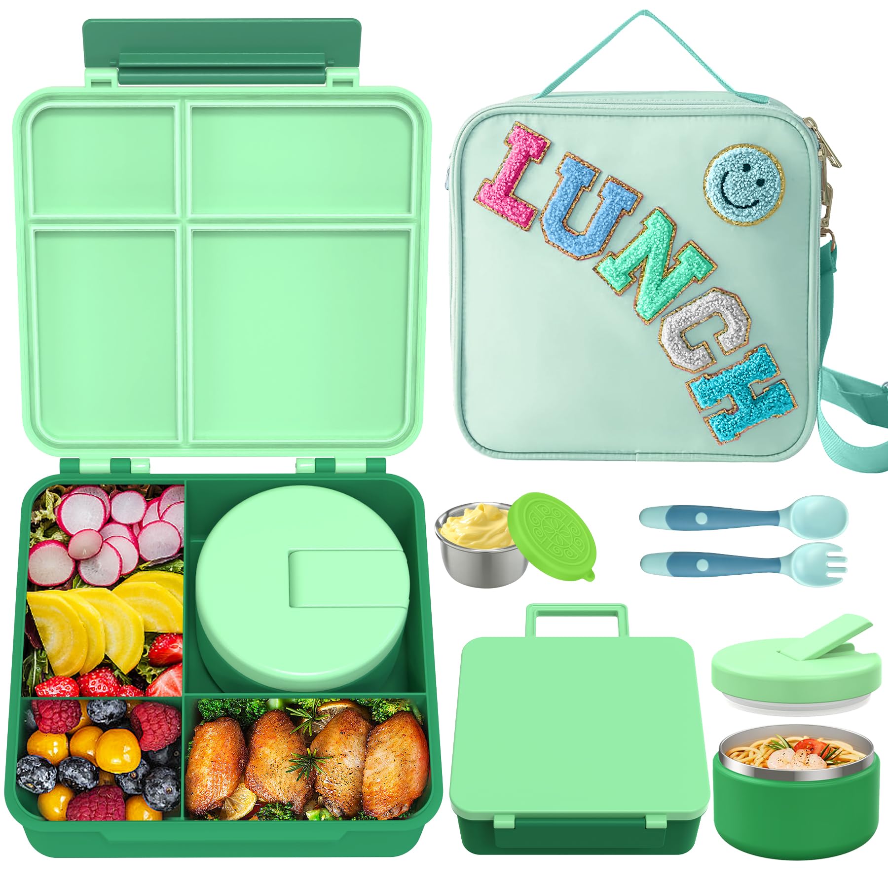 Aimsnk Kids Bento Box lunch with multiple compartments keeps meals organized and fresh.