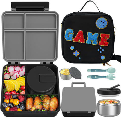 Aimsnk kids Bento lunchbox with four compartments keeps meals organized and leakproof.