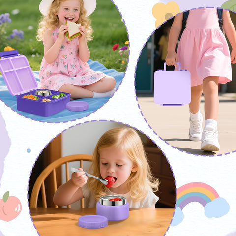 Aimsnk purple kids lunch box adds playful color to school days