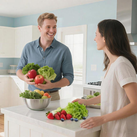 Ainmvnos salad spinner wide-application design doubles as a strainer.