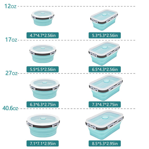 Ainmvnos silicone collapsible food storage for reusable organization.