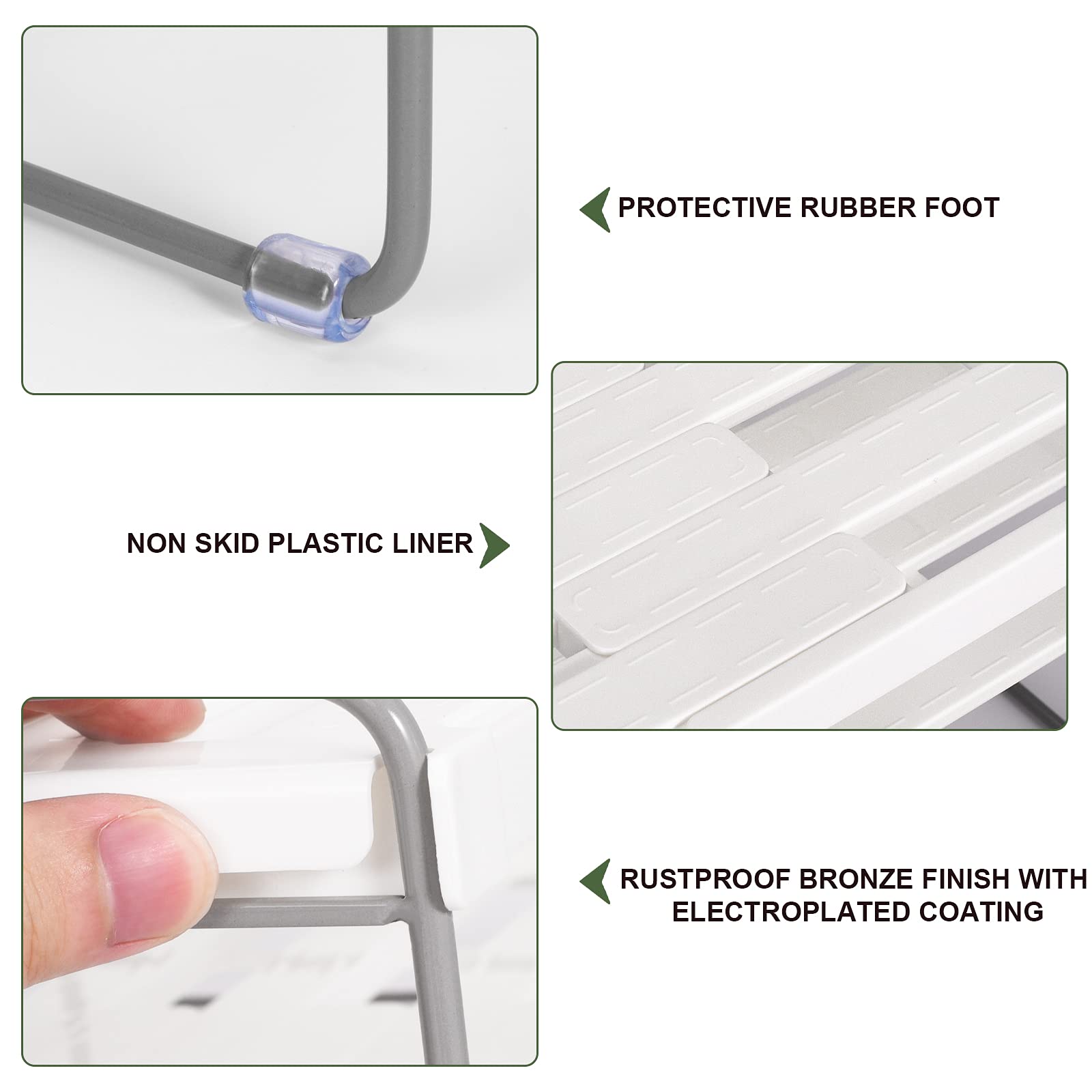 Aionvidas expandable wrap organizer fits under sink or in pantry for versatile storage