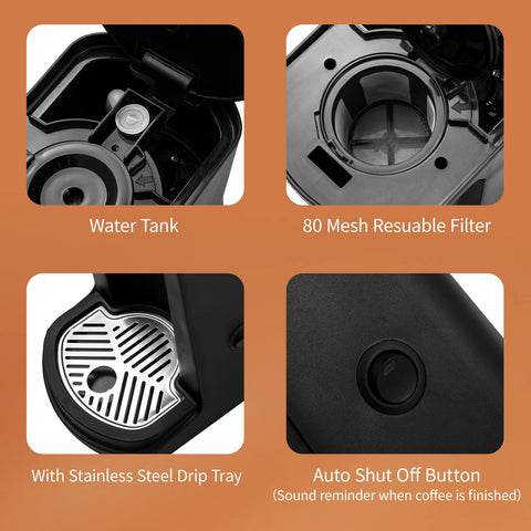 Close-up of Aiosa one-button operation for easy mornings.