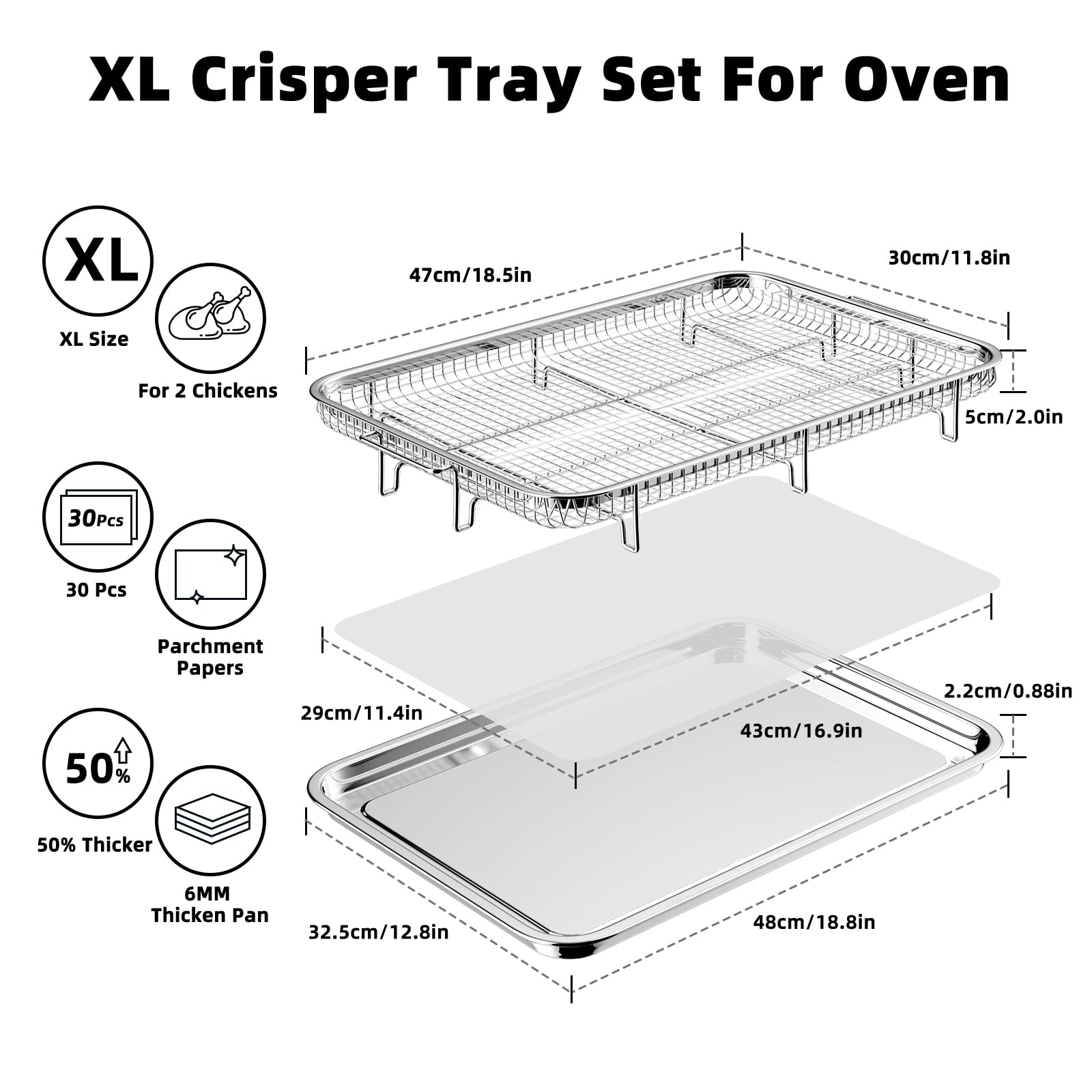 Air Fryer Basket for Oven 30 parchment papers keep foods clean and simple cleanup