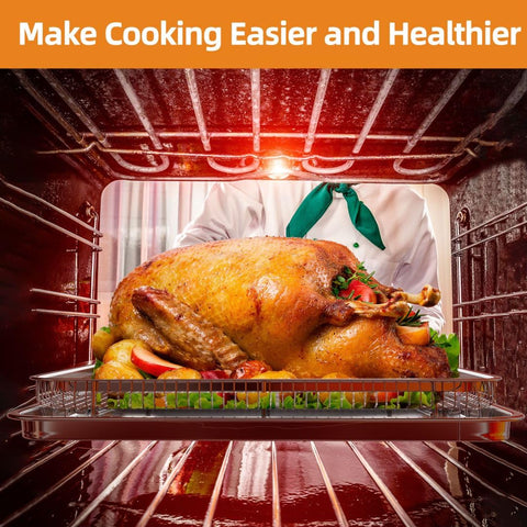 Air Fryer Basket for Oven silver finish complements modern kitchen style