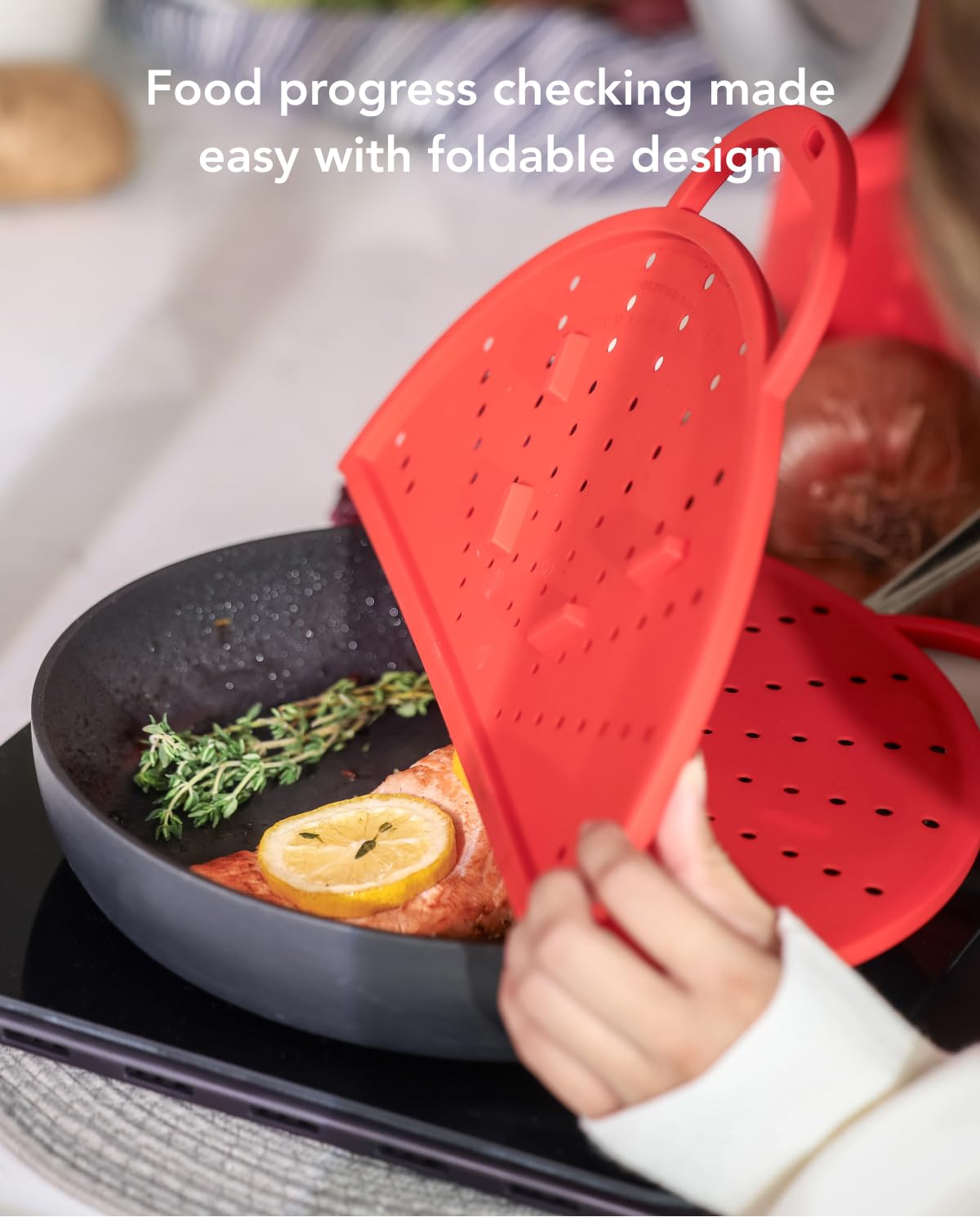 AirHood BPA-free silicone is dishwasher-safe for easy cleanup after cooking.