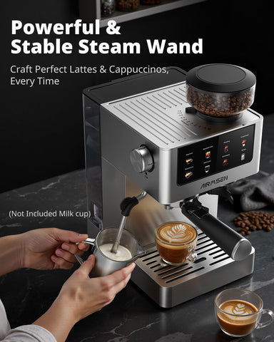 AirMSEN espresso machine conical burr grinder for consistent flavor