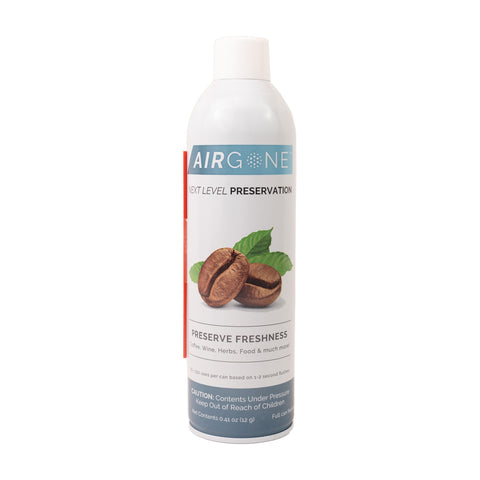 AirScape Airgone argon canister top view displacing oxygen to preserve freshness.