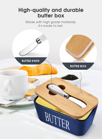 AISBUGUR butter dish on countertop enhances kitchen decor and function