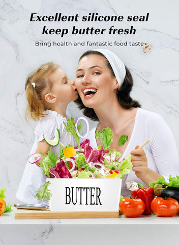 AISBUGUR porcelain butter dish on countertop, versatile for everyday use